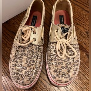 Sperry top sided leopard slip on shoe